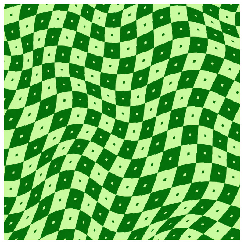 Édredon vert à carreaux ondulés, King