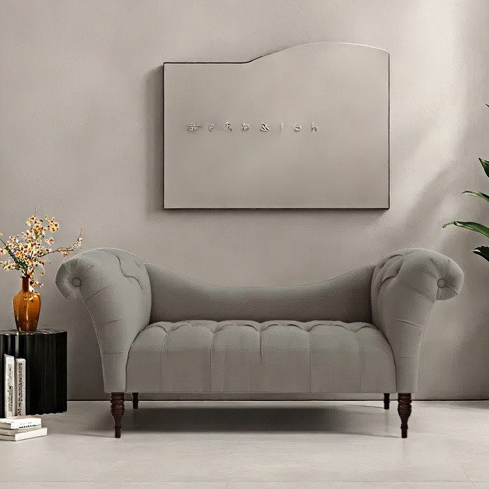 Chaise longue classique classique élégante, Gris