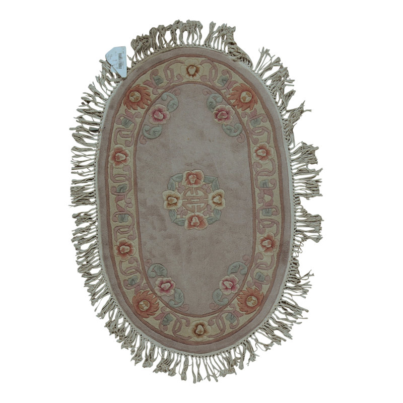 Tapis beige noué à la main de haute qualité