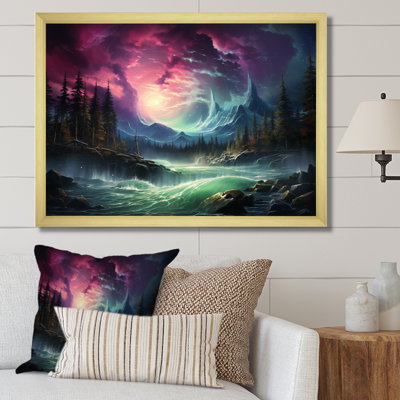 " Northern Lights Aurora Cascade " by Designart