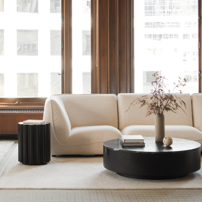 Melati Concrete End Table, Black