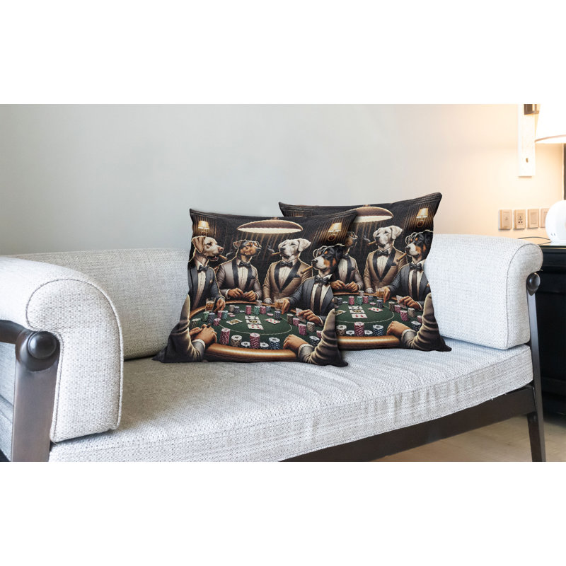 Fabric Reversible Throw Pillow, 18"H x 18"W, Square