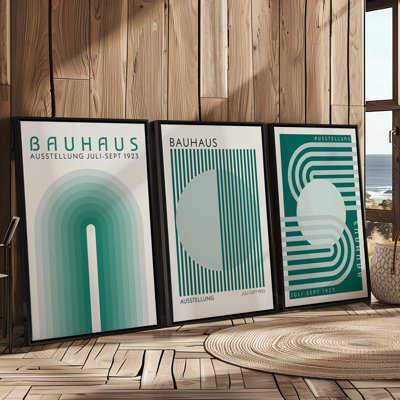 Green Bauhaus Trio, ensemble de 3 impressions