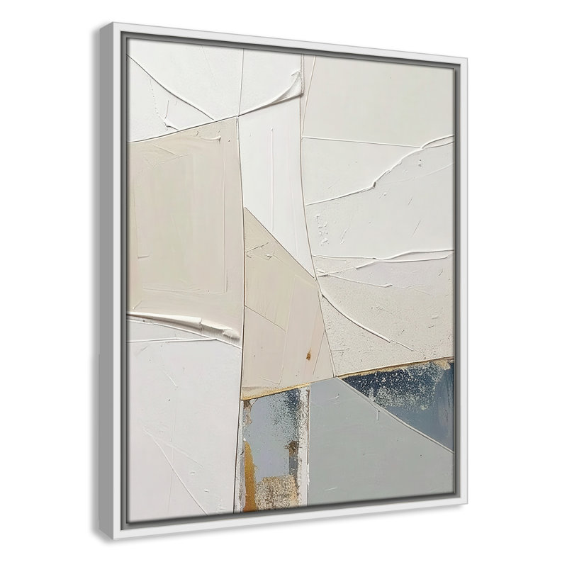 «Plastering II» par Alonza Saunders, Toile avec cadre, Flotteur blanc, L 17,5 po x H 21,5 po
