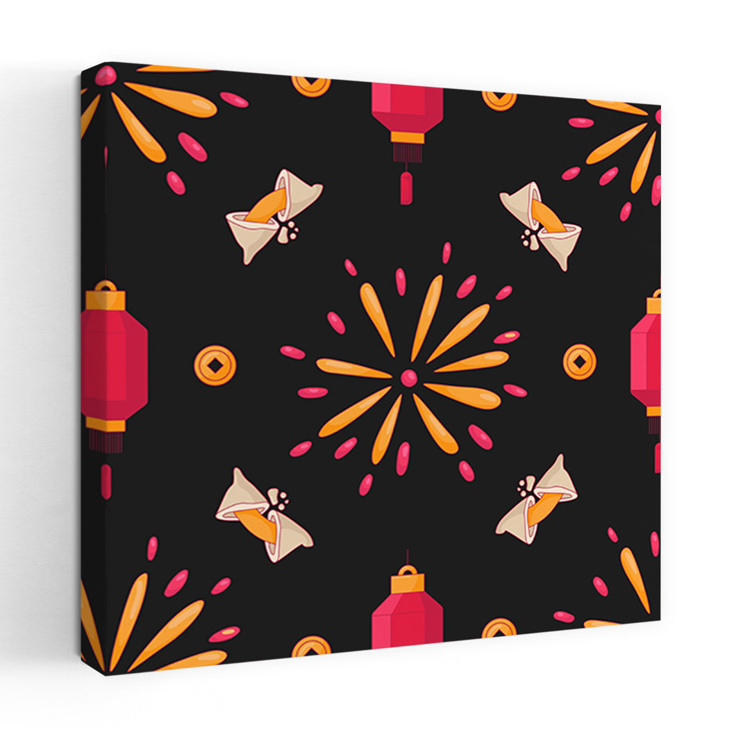 Festive Lantern Celebration Traditional Wall Art Print