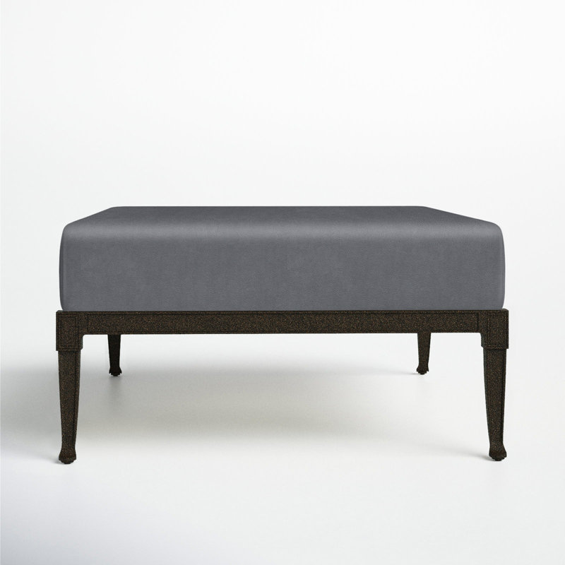 Wiltshire Outdoor Ottoman, Chestnut Brown, Canvas Navy Sunbrella® Canvas