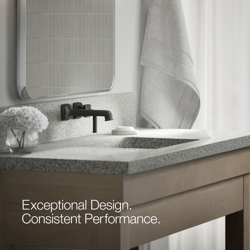 Riff Wall-Mount Single-Handle Bathroom Sink Faucet, Matte Black