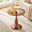 Table d'appoint ronde en métal, table basse en pierre moderne, table d'appoint décorative adaptée pour le salon, la chambre à coucher et la terrasse - petite table d'appoint ronde avec base robuste-134161764