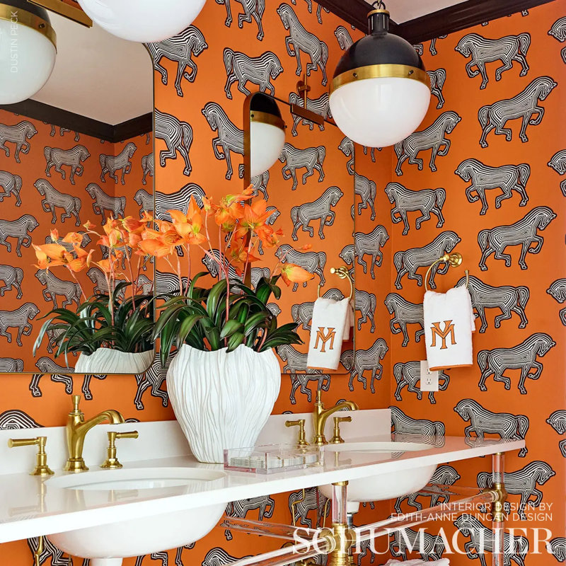 Faubourg Wallpaper, Orange