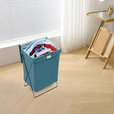 Organisateur de paniers à linge pliable avec cadre en X pour cendrier et poignées pour salle de bain