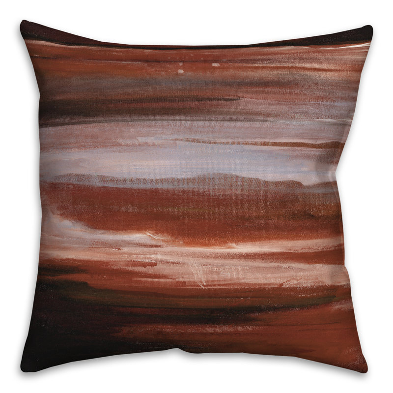 Abstract Outdoor Reversible Throw Pillow, Red