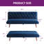 Jolee 70.4" Mid Century Modern Velvet Armless Convertible Futon, Twin Size-928654440