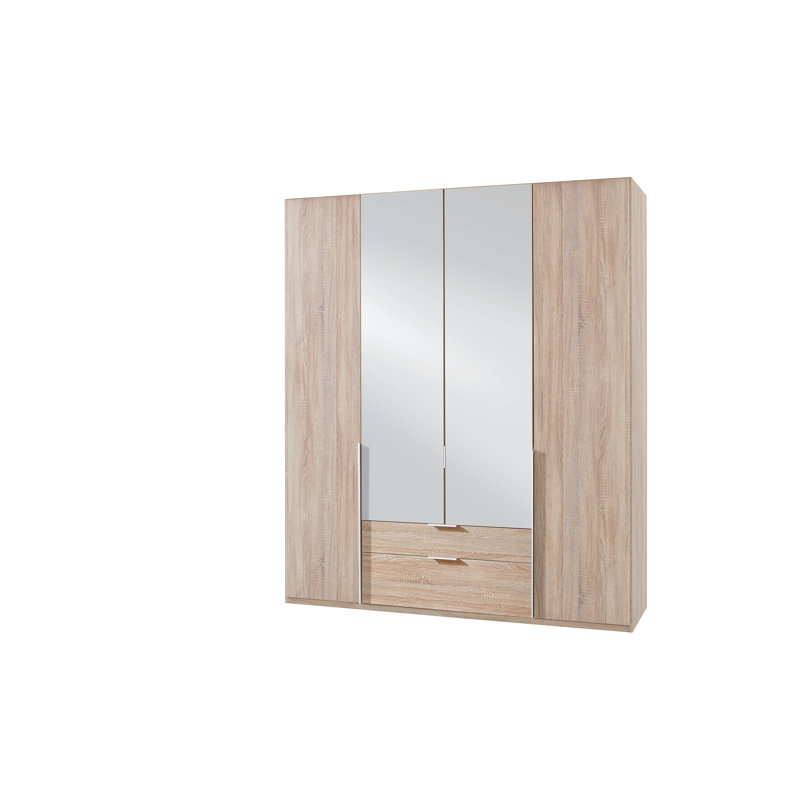 Agdal 4 Door Manufactured Wood Wardrobe, Oak
