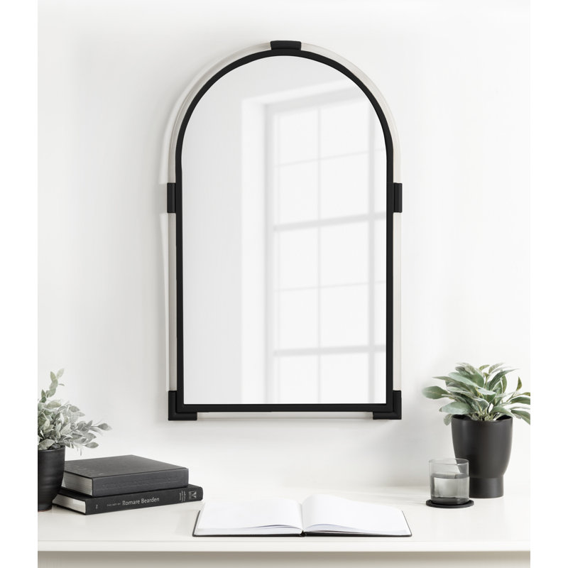 Modern Arched Wall Mirror, Black