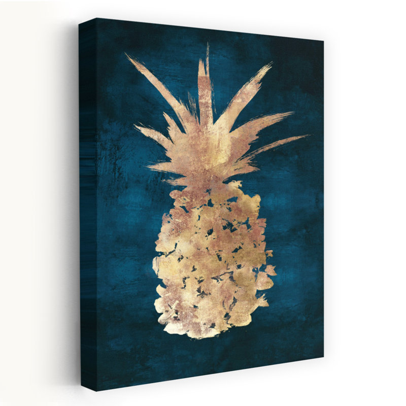 Golden Night, ananas, art moderne moderne de fruits de mer, H 36 po x l 24 po