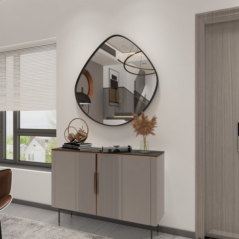 Asymmetrical Aluminum Alloy Bathroom Mirror, 36 po x 36 po