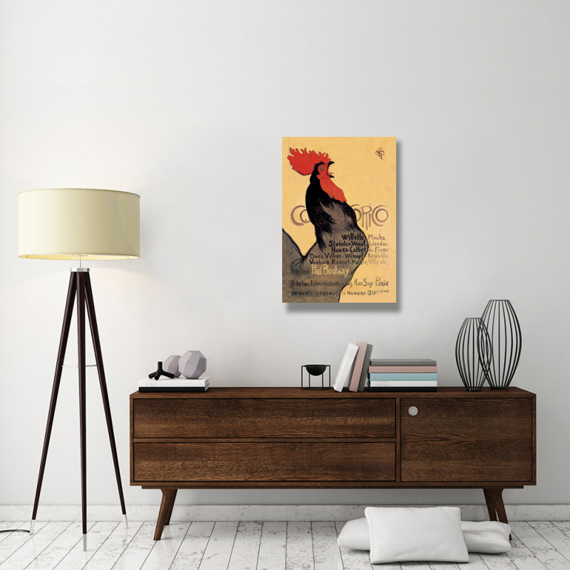 Cocorico par theophile alexandre steinlen-impression de publicités, H 36 po x l 24 po x P 1,5 po