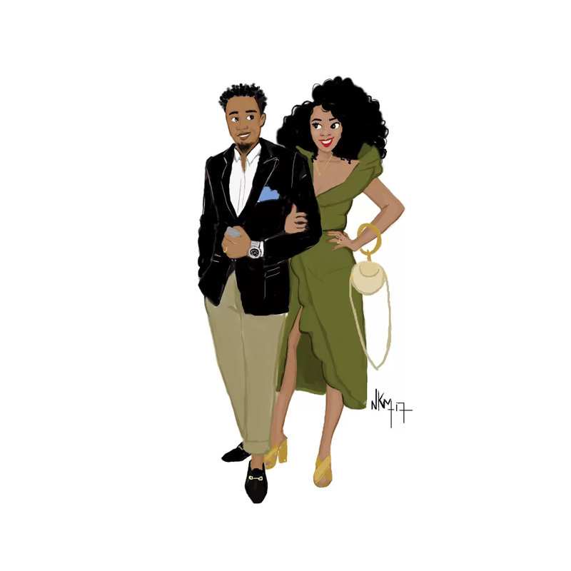 Black Love Complicity by Nicholle Kobi - Print on Canvas, 66.04 cm H x 45.72 cm W x 1.91 cm D, Wrapped Canvas