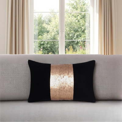 Housse de coussin en polyester à paillettes