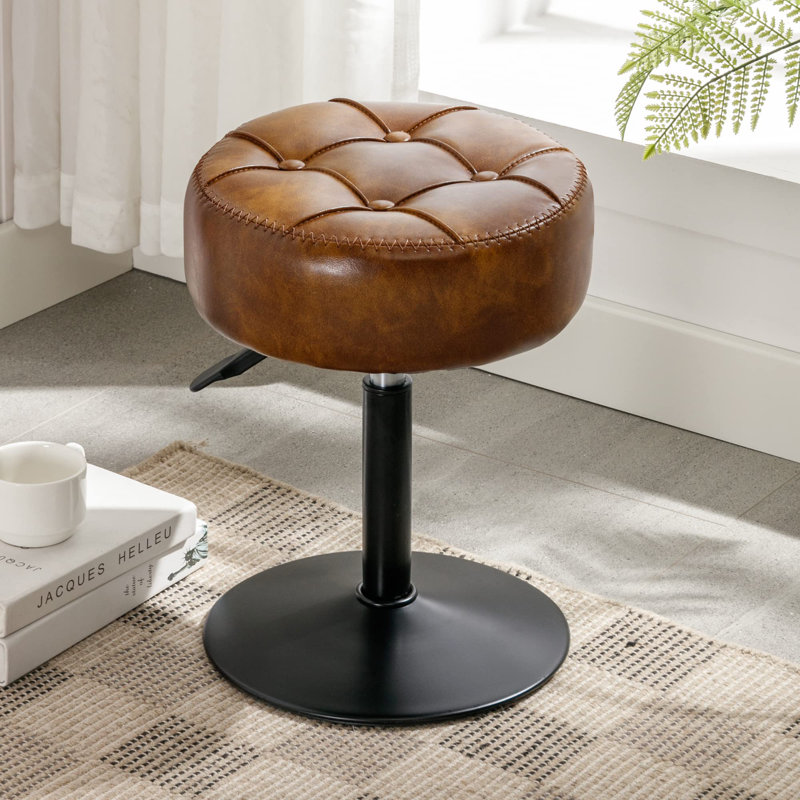 Latitude Run® Adjustable Vanity Stool, 360°Swivel Vanity Chair