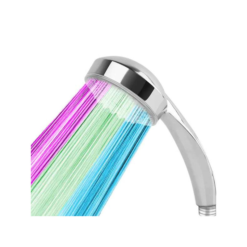 LED Shower Head Handheld Color-Changing Automatically Hydropower without Batteries