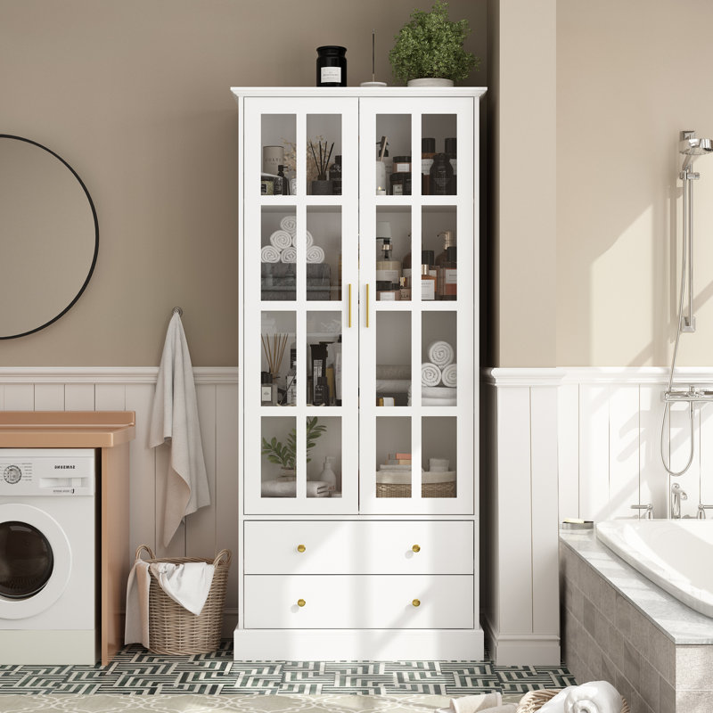 Armoire à linge Siouxie, Blanc