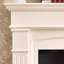 Foyer électrique blanc en bois massif-1383545320