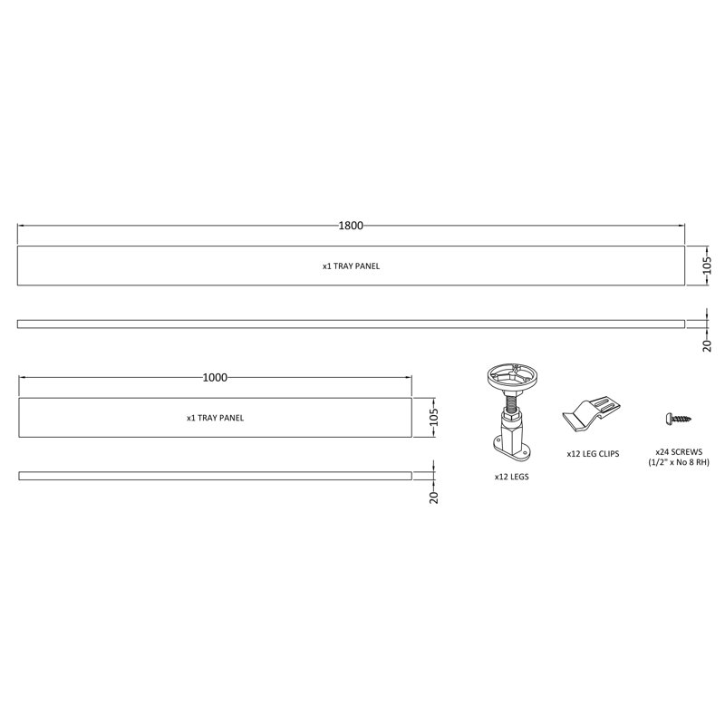 Shower Trays Leg Set with Plinth