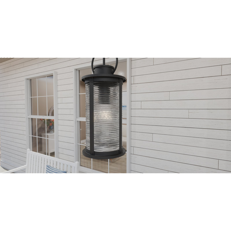 Tilmore 1-Light Matte Black Outdoor Hanging Lantern