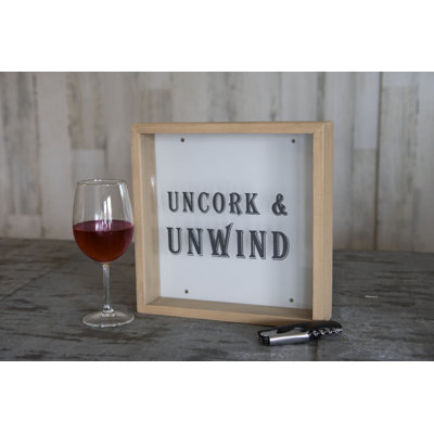Boîte-cadre en bois Trinx «Uncork & Unwind»