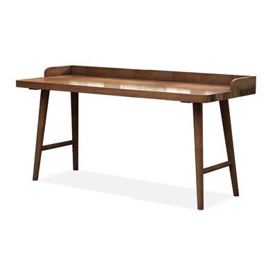 Walnut Rectangular Solid Wood desk by Wildon Home