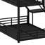 Lit superposé en L avec lit mezzanine, lit superposé triple en métal avec glissade et ports USB-769333