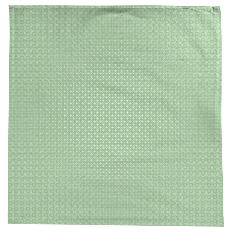 Nappe carrée en coton à motif géométrique 100% avicia, Vert / blanc