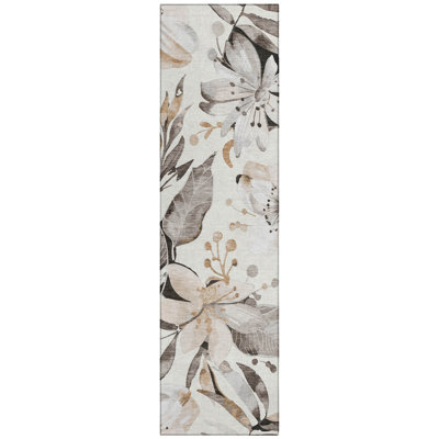 Machine Washable Indoor/Outdoor London ACN2260 Floral Rug