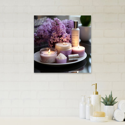 Lilas fleurissant, articles de toilette - art mural