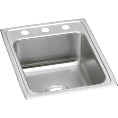 Lustertone 17" L x 22" W Drop-In Kitchen Sink