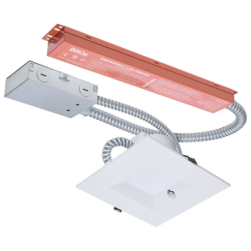 20.5W Field Selectable LED 6-Inch Commercial Downlight Dual Dimming Integrated Emergency Driver Square 120-347V