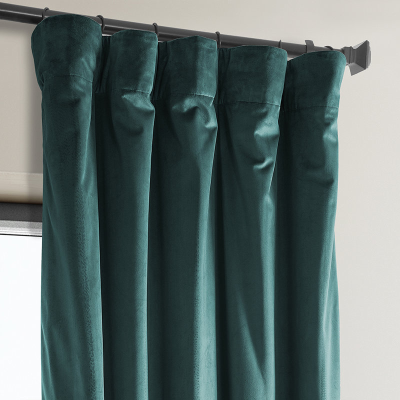 Rideaux en velours moelleux Matra pour chambre à coucher ‑ rideaux obscurcissants pour les fenêtres de salon, panneau simple