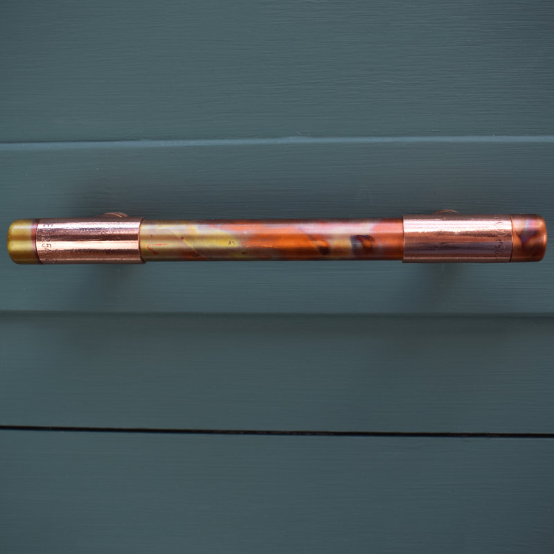 Copper Pull Handle - Marbled / High Polish Mix (T-Shaped)