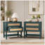 Table de chevet étroite en rotin avec 2 tiroirs et tablette de rangement Boho-1048657224