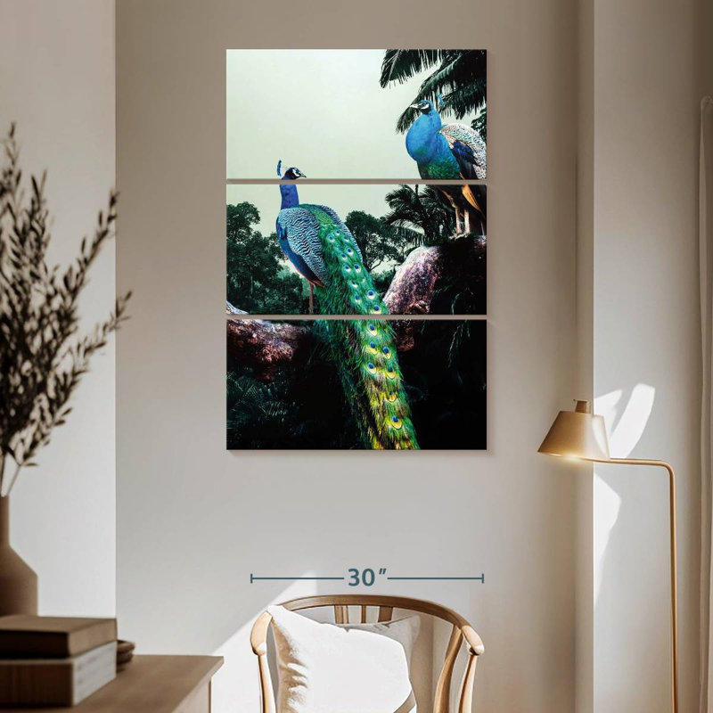 Brampt Peacock Duo, 65" H x 42" W