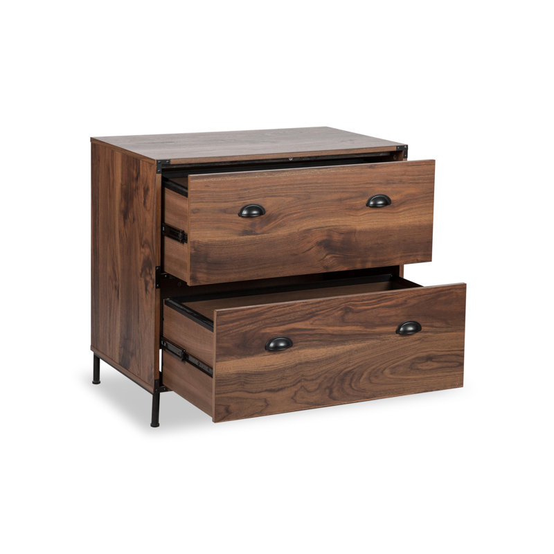 Wycombe 2 Piece Rectangular Writing Desk, Walnut, 30" H  x  59" W  x  30" D