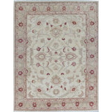 Hand-Knotted High-Quality Ivory and Light Green Area Rug
