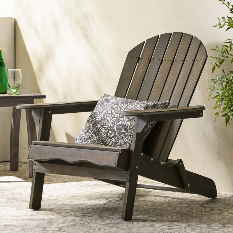 Rustic Style Foldable Chair, Gray, Made From Wood For Outdoor Comfort Gray Enjoyable Time, Gray