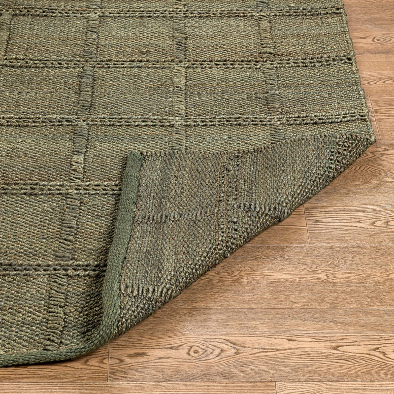 Aberdeen Handwoven Jute Accent Rug, Green, Rectangle 5' x 8'