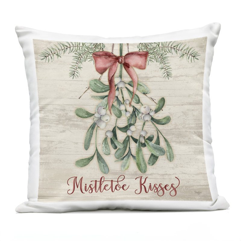 Coussin d'extérieur Rustic Mistletoe Kisses Design par Mollie B.