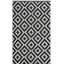 Tapis noir / ivoire en coton tissé à plat à la main Harlow-20657564