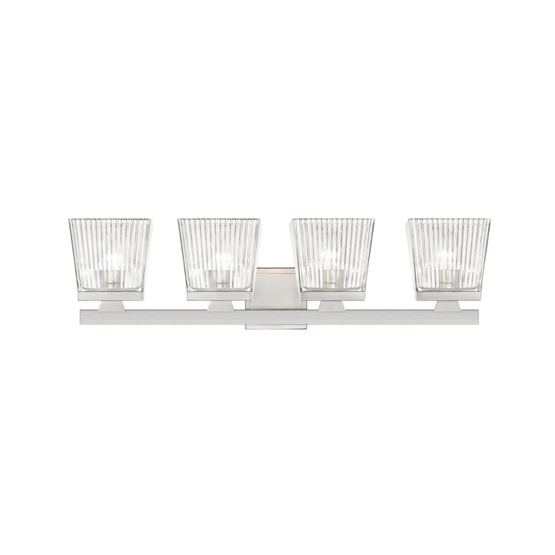 Meuble-lavabo 4 lumières Lutrische, Nickel brossé