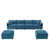 Chenille bleu sélectionné