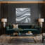 Art mural sur toile horizontal gris rayé gris tourterelle-2057705951
